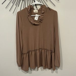 Ruffle V-Neck Blouse